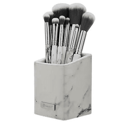 90381038_BH Cosmetics White Marble Brush Set With Angled Brush Holder - 9 Pieces-500x500